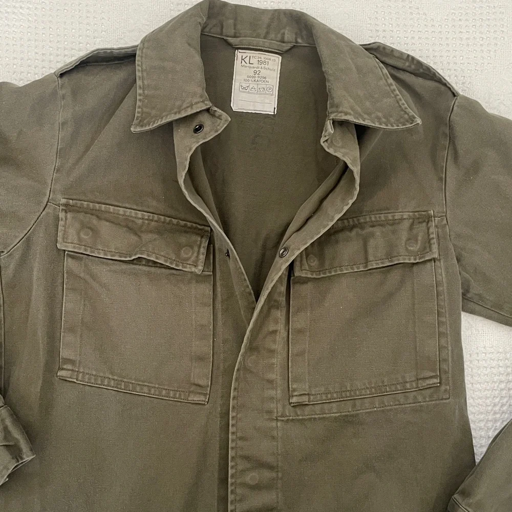 Vintage Dutch Army Military Field Shirt Jacket Size 92 Cotton Chore Jacket - Picture 4 of 9